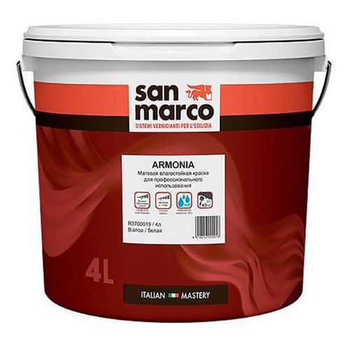 Матовая влагостойкая высокоукрывистая краска San Marco Armonia deep R3700064