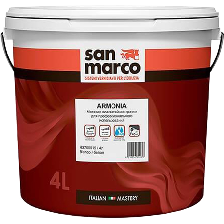 Матовая влагостойкая высокоукрывистая краска San Marco Armonia deep R3700064