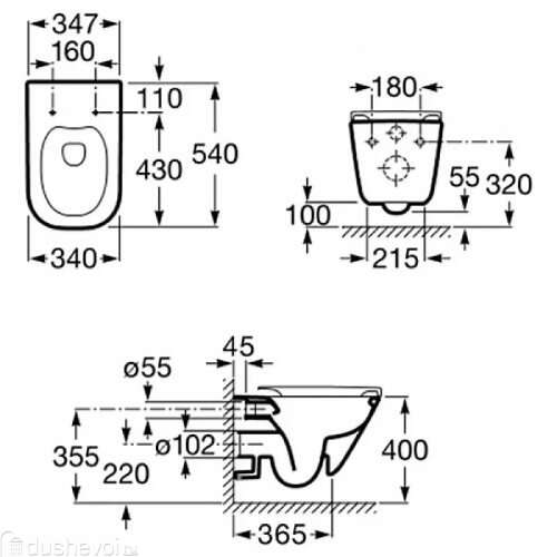 Комплект (унитаз, инсталяция, кнопка, сиденье) Roca Gap 7.8931.0.410.0_sml25
