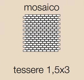 Керамогранит REX Ardoise Ecru 1,5x3 6mm Mosaico 747813