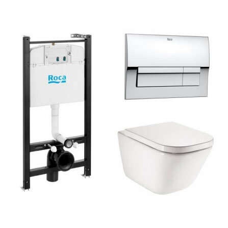 Комплект (унитаз, инсталяция, кнопка, сиденье) Roca Gap 7.8931.0.410.0_sml25