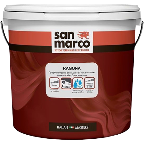 Краска акриловая глубоко-матовая, белая San Marco Ragona bianco R4070019
